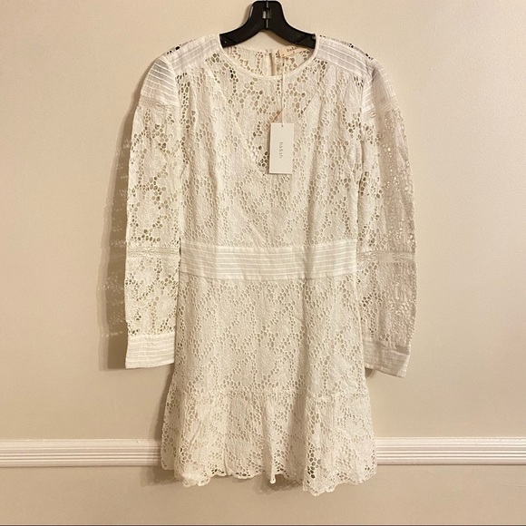 Ba&sh | Robe Aphrodite White Crochet Lace Mini Dress - Picture 4 of 8